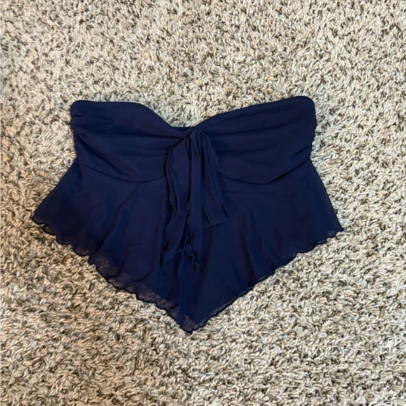Tops - Navy Blue Strapless Top
